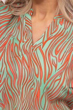 Зелёная блузка с оригинальным принтом Вирджиния №5 Valentina(фото3)