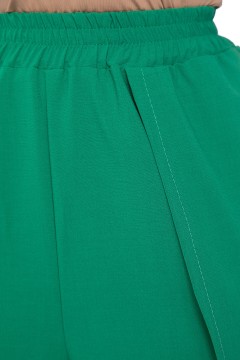 Брюки широкие зелёного цвета на запах с разрезами Lady Taiga(фото3)