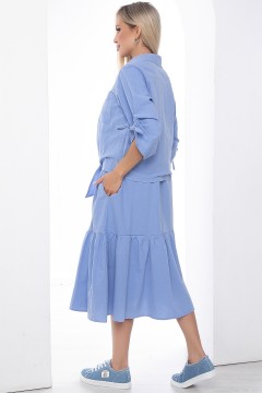 Костюм голубого цвета с блузкой и платьем Lady Taiga(фото4)