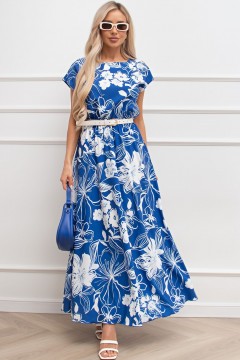 Платье длинное с цветочным принтом Дарья №106 Valentina