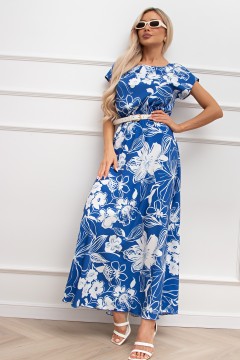Платье длинное с цветочным принтом Дарья №106 Valentina(фото2)