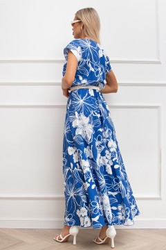 Платье длинное с цветочным принтом Дарья №106 Valentina(фото4)