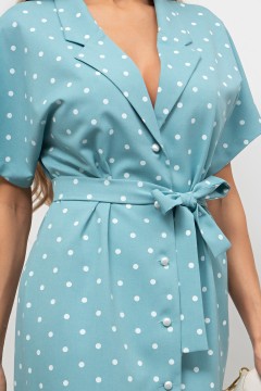 Платье-рубашка льняное в горошек Амира №1 Valentina(фото3)