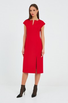 Платье миди красное с разрезом Priz(фото2)