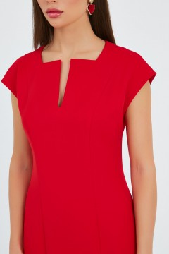 Платье миди красное с разрезом Priz(фото3)