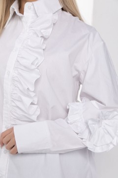 Рубашка белая с воланами Lady Taiga(фото3)