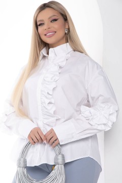 Рубашка белая с воланами Lady Taiga