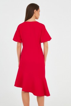 Платье красное с рукавом баллон Priz(фото5)
