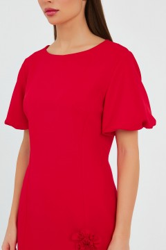 Платье красное с рукавом баллон Priz(фото3)