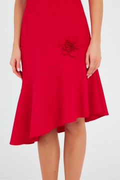Платье красное с рукавом баллон Priz(фото4)