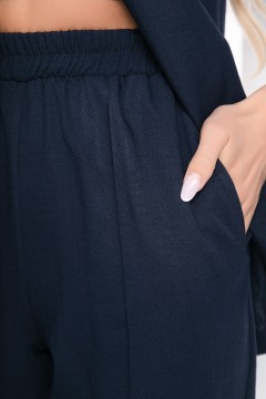 Костюм льняной тёмно-синий с брюками и жилетом Lady Taiga(фото3)