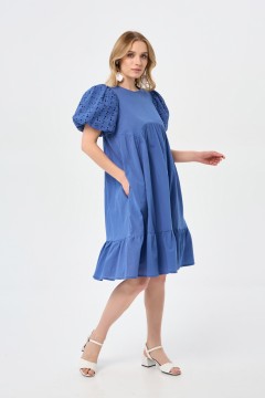 Платье синее с рукавами-фонариками Prima Linea(фото3)