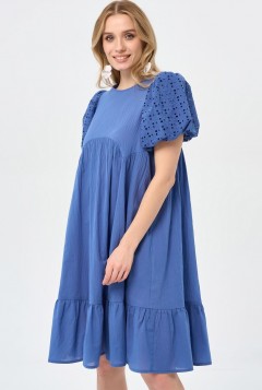 Платье синее с рукавами-фонариками Prima Linea