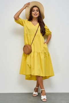 Платье жёлтое многоярусное Jetty(фото2)