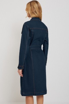 Платье джинсовое тёмно-синего цвета с поясом 10200350013 Concept Club(фото3)