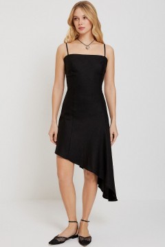 Платье чёрное с асимметричным низом 10200201007 Concept Club(фото2)