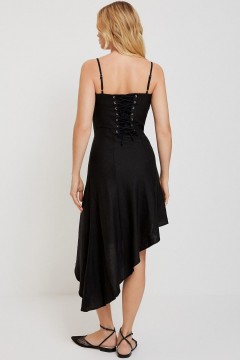 Платье чёрное с асимметричным низом 10200201007 Concept Club(фото4)