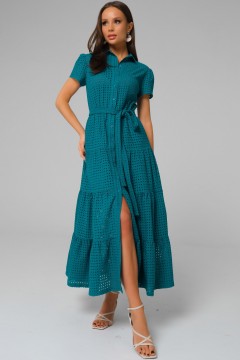 Платье макси из шитья с поясом Priz(фото2)