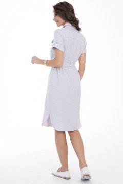 Платье-рубашка светло-серое с поясом Diolche(фото3)