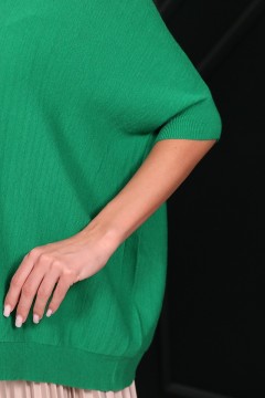 Джемпер вязаный зелёного цвета с коротким рукавом Wisell(фото3)