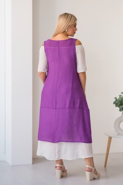 Платье длинное фиолетового цвета с открытыми плечами Novita(фото4)