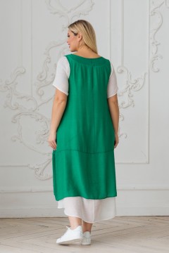Платье длинное зелёного цвета с открытыми плечами Novita(фото3)