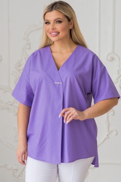 Блузка фиолетовая с асимметричным низом Novita