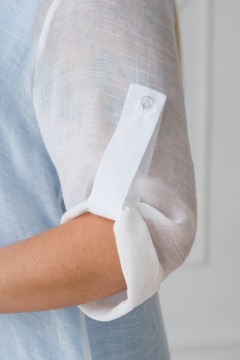 Рубашка длинная белая с разрезами по бокам Novita(фото3)