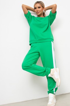Костюм спортивный зелёного цвета с лампасами Лаванда №5 Valentina(фото2)