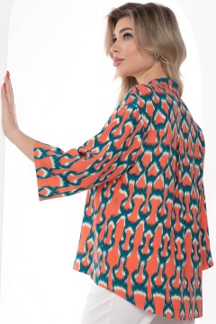 Рубашка из штапеля кораллового цвета Lady Taiga(фото4)
