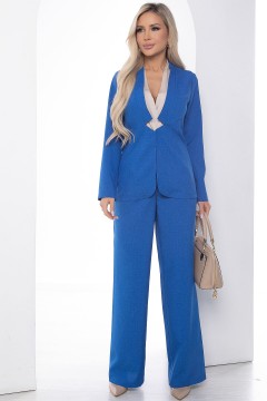 Костюм синего цвета с жакетом и брюками Lady Taiga