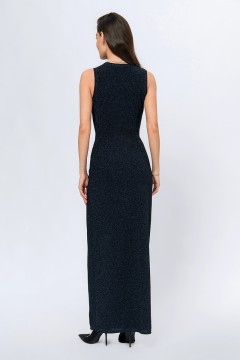 Платье тёмно-синего цвета с люрексом 1001 dress(фото4)