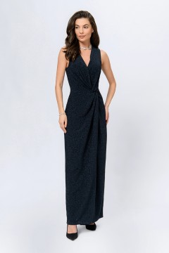 Платье тёмно-синего цвета с люрексом 1001 dress(фото2)