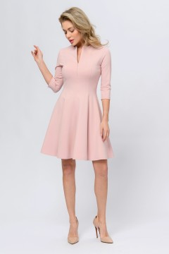 Платье розового цвета с рукавами длиной 3/4  1001 dress(фото2)