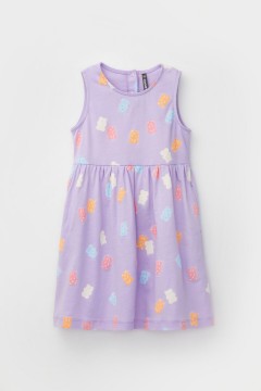 Платье с карманами для девочки КР 5867/пастельно-лиловый,мишки к459 платье Crockid(фото2)