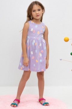 Платье с карманами для девочки КР 5867/пастельно-лиловый,мишки к459 платье Crockid