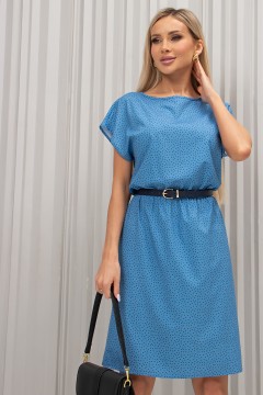 Платье короткое голубого цвета в горошек Ульяна №65 Valentina