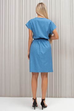 Платье короткое голубого цвета в горошек Ульяна №65 Valentina(фото4)