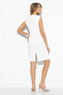 Платье-футляр белое с разрезом по спинке Charutti(фото4)
