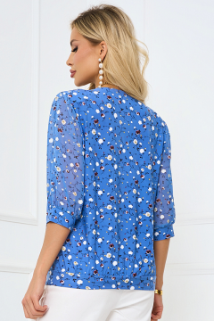 Блузка голубая с цветочным принтом Bellovera(фото4)