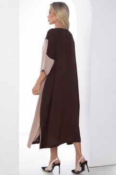 Платье длинное коричневое с карманами Lady Taiga(фото4)