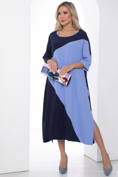 Платье длинное синие с карманами Lady Taiga
