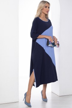 Платье длинное синие с карманами Lady Taiga(фото2)