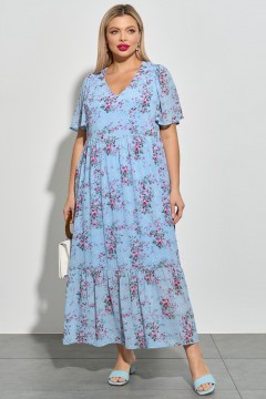 Платье длинное шифоновое с цветочным принтом Aquarel