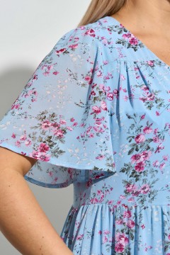 Платье длинное шифоновое с цветочным принтом Aquarel(фото3)