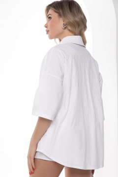 Костюм белый с шортами и рубашкой Lady Taiga(фото4)
