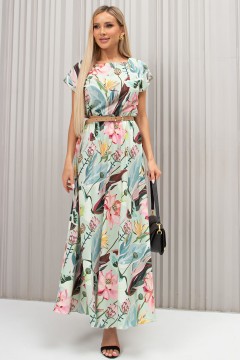 Платье длинное с цветочным принтом Дарья №109 Valentina(фото3)