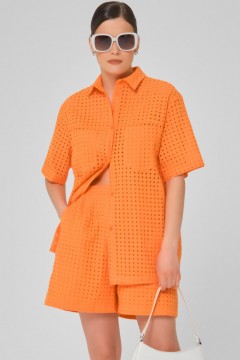 Шорты оранжевые из шитья с карманами Priz