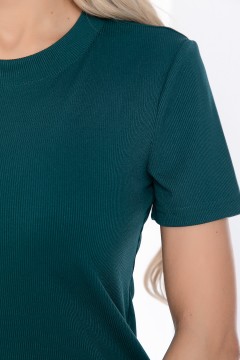Блузка зелёная в рубчик Lady Taiga(фото3)