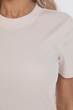 Блузка молочного цвета в рубчик Lady Taiga(фото3)